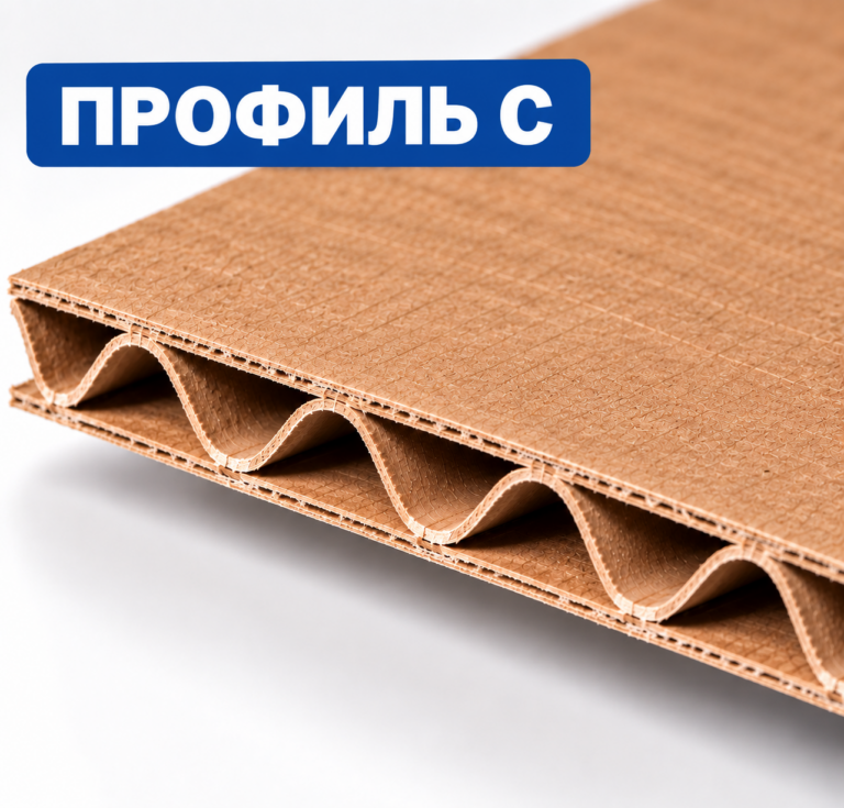 Трехслойный гофрокартон профиль С