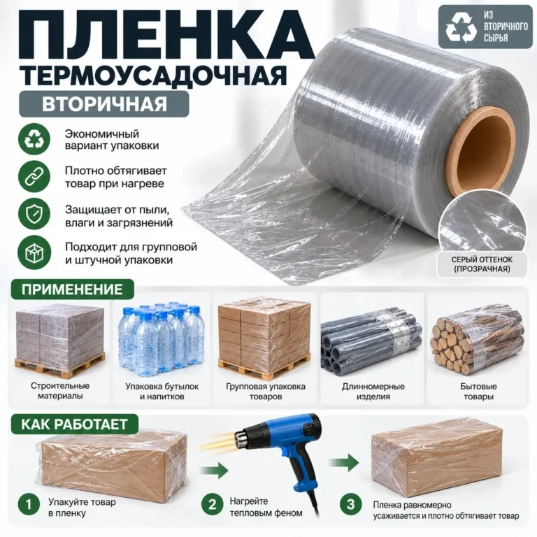 Пленка термоусадочная вторичная в рулонах